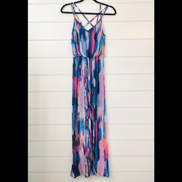 Strappy/ Sheer Maxi Dress - Picture 1 of 3